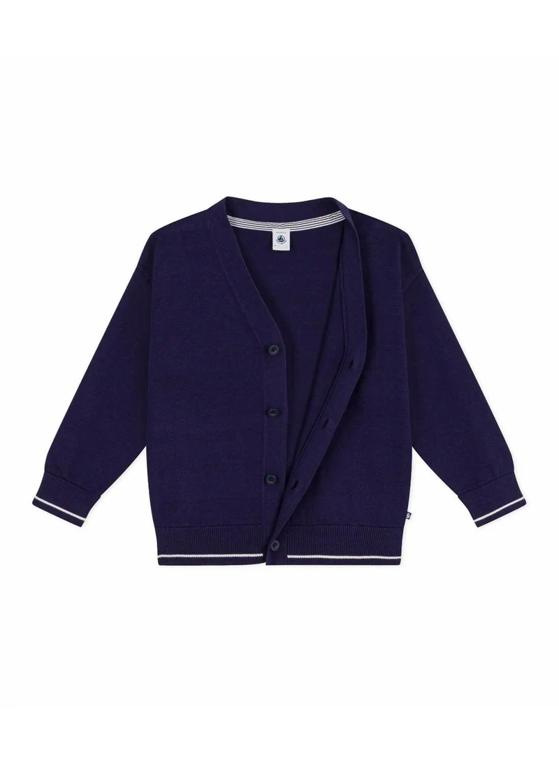 Petit Bateau Children's plain cotton cardigan